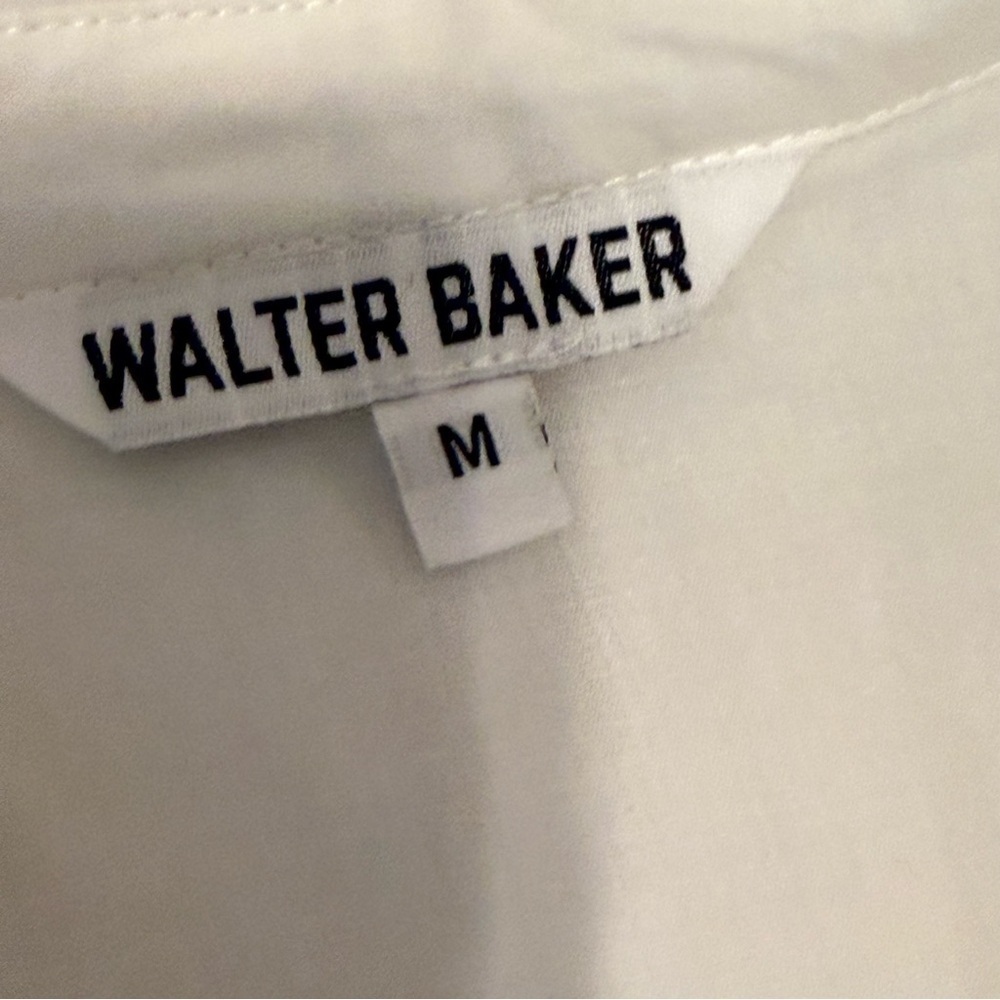 Walter Baker Tara Belted Cotton Poplin Long Sleeve Mini Dress M White - Picture 5 of 7